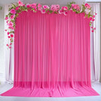 10ft x 10ft Hot Pink Backdrop Curtains, Wrinkle-Free Sheer Chiffon Fabric Photo Backdrop Drapes for Wedding Arch, alternate