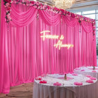 10ft x 10ft Hot Pink Backdrop Curtains, Wrinkle-Free Sheer Chiffon Fabric Photo Backdrop Drapes for Wedding Arch, alternate