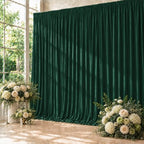 10ft x 10ft Hunter Green Backdrop Curtains for Party, 2 Panels 5ft x 10ft Wrinkle-Free Polyester Photo Backdrop