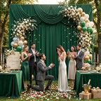 10ft x 10ft Hunter Green Backdrop Curtains for Party, 2 Panels 5ft x 10ft Wrinkle-Free Polyester Photo Backdrop, alternate