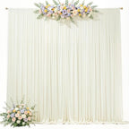 10ft x 10ft Ivory Backdrop Curtains, Ivory Cream Drapes for Backdrop Fabric in 10 ft X 10 ft(2 Panels 5ft X, alternate view 7