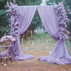 10ft x 10ft Lilac Backdrop Curtains, Wrinkle-Free Sheer Chiffon Fabric Photo Backdrop Drapes for Wedding Arch