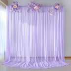 10ft x 10ft Lilac Backdrop Curtains, Wrinkle-Free Sheer Chiffon Fabric Photo Backdrop Drapes for Wedding Arch, alternate view