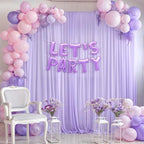 10ft x 10ft Lilac Backdrop Curtains, Wrinkle-Free Sheer Chiffon Fabric Photo Backdrop Drapes for Wedding Arch, alternate view