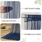 10ft x 10ft Navy Blue Backdrop Curtain with Lights String for Parties, Sheer Tulle Wedding Photo Backdrops, alternate view 3