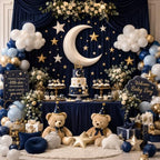 10ft x 10ft Navy Blue Backdrop Curtains for Parties, Wrinkle-Free Fabric Photo Backdrop Drapes for Graduation, alternate view