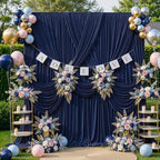 10ft x 10ft Navy Blue Backdrop Curtains, Navy Blue Drapes Backdrop Fabric in 10 ft X 10 ft(2 Panels 5ft X 10ft), alternate