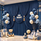 10ft x 10ft Navy Blue Backdrop Curtains, Wrinkle Free Fabric Drapes for Backdrop, Navy Blue Photo Backdrop, alternate view 2