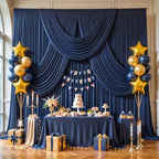 10ft x 10ft Navy Blue Backdrop Curtains, Wrinkle Free Fabric Drapes for Backdrop, Navy Blue Photo Backdrop, alternate view 3