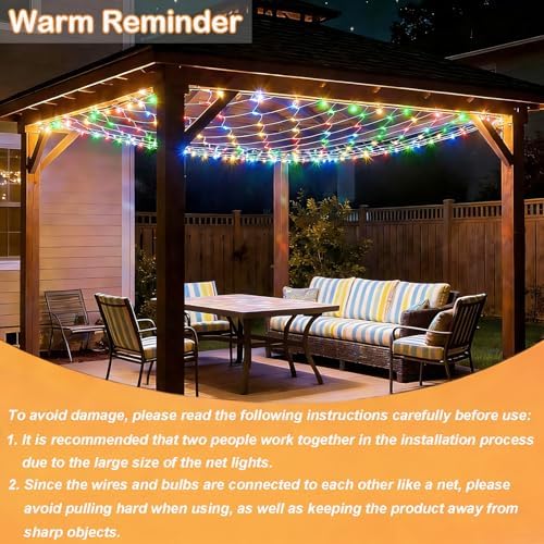10ft x 10ft Net Lights, 280LED Gazebo Lights Outdoor 8 Modes Timer, Waterproof Connectable Christmas Light Clear, alternate