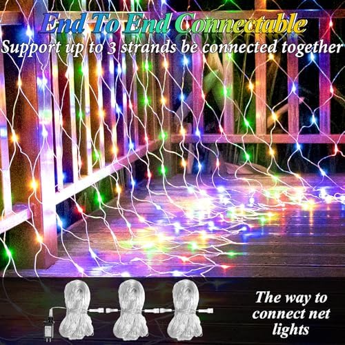 10ft x 10ft Net Lights, 280LED Gazebo Lights Outdoor 8 Modes Timer, Waterproof Connectable Christmas Light Clear, alternate