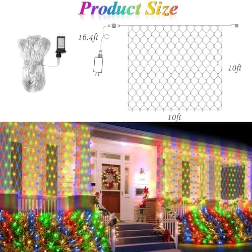 10ft x 10ft Net Lights, 280LED Gazebo Lights Outdoor 8 Modes Timer, Waterproof Connectable Christmas Light Clear, alternate