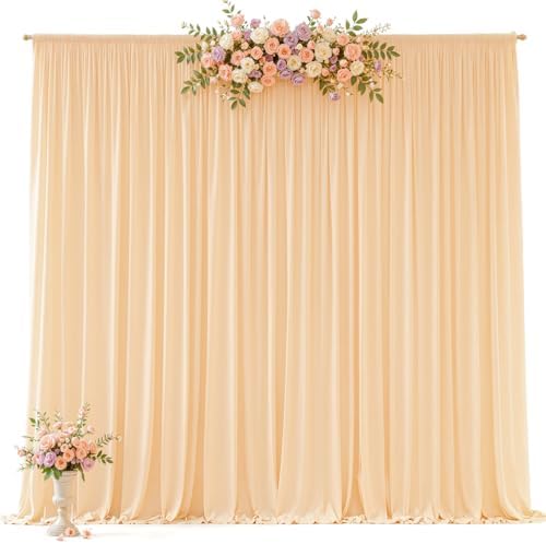 10ft x 10ft New Champagne Backdrop Curtains, Light Champagne Drapes for Backdrop Draping Fabric, alternate view 2