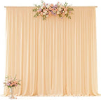 10ft x 10ft New Champagne Backdrop Curtains, Light Champagne Drapes for Backdrop Draping Fabric, alternate view 2