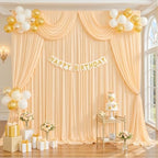 10ft x 10ft New Champagne Backdrop Curtains, Light Champagne Drapes for Backdrop Draping Fabric, alternate view 4