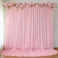 10ft x 10ft Peach Pink Backdrop Curtains, Wrinkle-Free Sheer Chiffon Fabric Photo Backdrop Drapes for Wedding