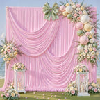 10ft x 10ft Pink Backdrop Curtains, Baby Pink Drapes for Backdrop Fabric in 10 ft X 10 ft(2 Panels 5ft X 10ft), alternate