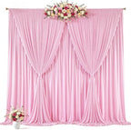 10ft x 10ft Pink Backdrop Curtains, Baby Pink Drapes for Backdrop Fabric in 10 ft X 10 ft(2 Panels 5ft X 10ft), alternate