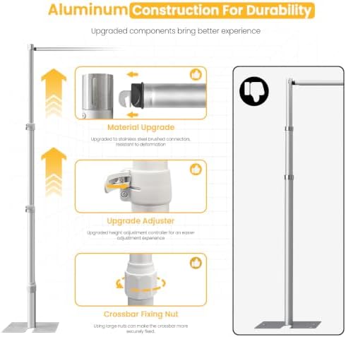 10ft x 10ft Pipe and Drape Adjustable Backdrop Stand Kit in Long:4.8~10ft, wide:4.8~10ft, alternate view 3