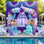 10ft x 10ft Purple Backdrop Curtains for Parties, 2 Panels 5ft x 10ft Wrinkle-Free Drapes for Lavender Wedding, alternate