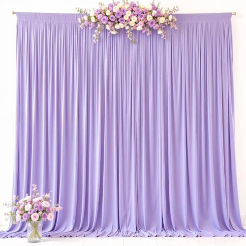 10ft x 10ft Purple Backdrop Curtains, Lavender Lilac Drapes Backdrop Fabric in 10 ft X 10 ft(2 Panels 5ft X, alternate view 7