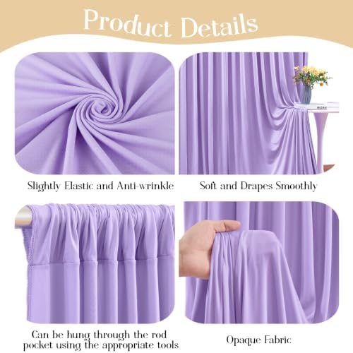 10ft x 10ft Purple Backdrop Curtains, Lavender Lilac Drapes for Backdrop Draping Fabric Wedding Birthday Party, alternate