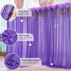 10ft x 10ft Purple Backdrop Curtains, Wrinkle-Free Sheer Chiffon Fabric Photo Backdrop Drapes for Wedding Arch, alternate