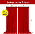 10ft x 10ft Red Backdrop Curtain for Party/Valentine's Day, 5ftx10ft, 2 PCS in 5ft x 10ft (2 Panels) in Red, alternate view 3