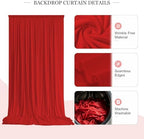 10ft x 10ft Red Backdrop Curtains for Parties, Wrinkle-Free Fabric Photo Backdrop Drapes for Christmas, alternate view 3