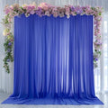 10ft x 10ft Royal Blue Backdrop Curtains, Wrinkle-Free Sheer Chiffon Fabric Photo Backdrop Drapes for Wedding