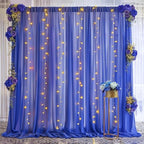 10ft x 10ft Royal Blue Backdrop Curtains, Wrinkle-Free Sheer Chiffon Fabric Photo Backdrop Drapes for Wedding, alternate view