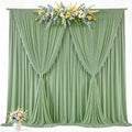 10ft x 10ft Sage Green Backdrop Curtains, Sage Green Drapes for Backdrop Wedding Birthday Party Photo Booth