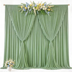 10ft x 10ft Sage Green Backdrop Curtains, Sage Green Drapes for Backdrop Wedding Birthday Party Photo Booth