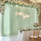 10ft x 10ft Sage Green Backdrop Curtains, Wrinkle-Free Sheer Chiffon Fabric Backdrop Drapes for Wedding Arch, alternate view