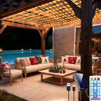 10ft x 10ft Solar Net Lights, 280LED Gazebo Mesh Lights Solar & USB Powered, Waterproof Netting Lights 8 Modes