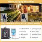 10ft x 10ft Solar Net Lights, 280LED Gazebo Mesh Lights Solar & USB Powered, Waterproof Netting Lights 8 Modes, alternate