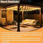 10ft x 10ft Solar Net Lights, 280LED Gazebo Mesh Lights Solar & USB Powered, Waterproof Netting Lights 8 Modes, alternate