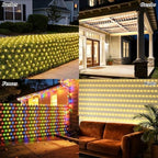 10ft x 10ft Solar Net Lights, 280LED Gazebo Mesh Lights Solar & USB Powered, Waterproof Netting Lights 8 Modes, alternate