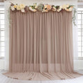 10ft x 10ft Taupe Backdrop Curtain Drapes, Wrinkle-Free Sheer Chiffon Fabric Photo Backdrop Panels for Wedding