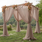 10ft x 10ft Taupe Backdrop Curtain Drapes, Wrinkle-Free Sheer Chiffon Fabric Photo Backdrop Panels for Wedding, alternate