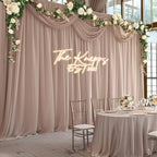 10ft x 10ft Taupe Backdrop Curtain Drapes, Wrinkle-Free Sheer Chiffon Fabric Photo Backdrop Panels for Wedding, alternate