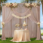 10ft x 10ft Taupe Backdrop Curtain Drapes, Wrinkle-Free Sheer Chiffon Fabric Photo Backdrop Panels for Wedding, alternate