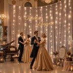 10ft x 10ft Taupe Chiffon Backdrop Curtain with Lights String for Parties,2 Panels Sheer Tulle Curtain Wedding, alternate