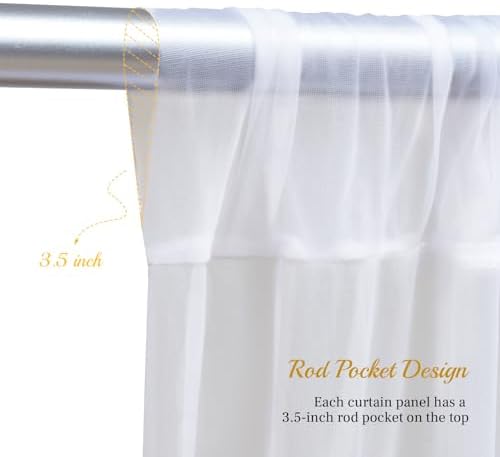 10ft X 10ft White Tulle Backdrop Curtain for Parites, Sheer Backdrop Curtains Fabric Drapes for Wedding Ceremony, alternate