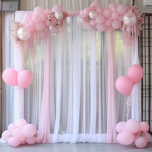10ft X 10ft White Tulle Backdrop Curtain for Parites, Sheer Backdrop Curtains Fabric Drapes for Wedding Ceremony, alternate