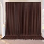 10ft x 10ft Wrinkle Free Brown Backdrop Curtains for Parties, Polyester Photo Backdrop Drapes 2 Panels 5x10ft