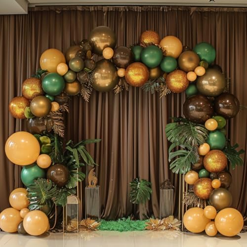 10ft x 10ft Wrinkle Free Brown Backdrop Curtains for Parties, Polyester Photo Backdrop Drapes 2 Panels 5x10ft, alternate view