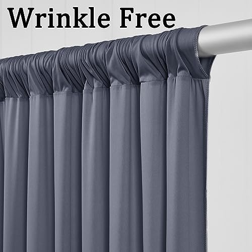 10ft x 10ft Wrinkle Free Charcoal Backdrop Curtains for Parties, Polyester Photo Backdrop Drapes 2 Panels 5x10ft, alternate