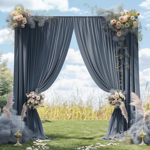 10ft x 10ft Wrinkle Free Charcoal Backdrop Curtains for Parties, Polyester Photo Backdrop Drapes 2 Panels 5x10ft, alternate