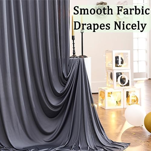 10ft x 10ft Wrinkle Free Charcoal Backdrop Curtains for Parties, Polyester Photo Backdrop Drapes 2 Panels 5x10ft, alternate